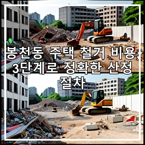 봉천동 주택 철거 비용, 3단계로 정확한 산정 절차