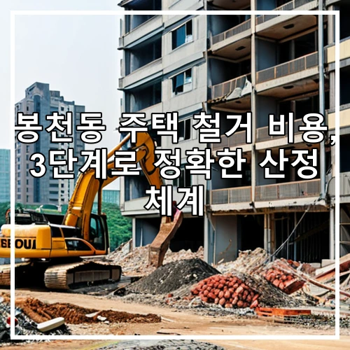 봉천동 주택 철거 비용, 3단계로 정확한 산정 체계