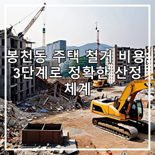 봉천동 주택 철거 비용, 3단계로 정확한 산정 체계
