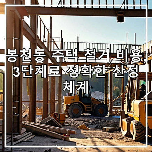 봉천동 주택 철거 비용, 3단계로 정확한 산정 체계