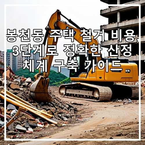 봉천동 주택 철거 비용, 3단계로 정확한 산정 체계 구축 가이드