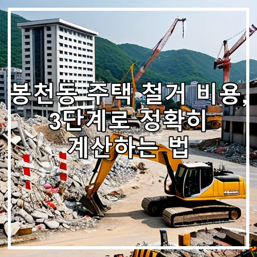 봉천동 주택 철거 비용, 3단계로 정확히 계산하는 법