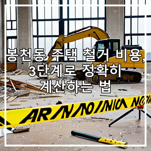 봉천동 주택 철거 비용, 3단계로 정확히 계산하는 법