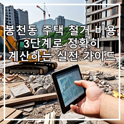 봉천동 주택 철거 비용, 3단계로 정확히 계산하는 실전 가이드