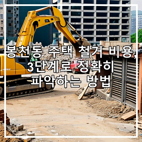 봉천동 주택 철거 비용, 3단계로 정확히 파악하는 방법