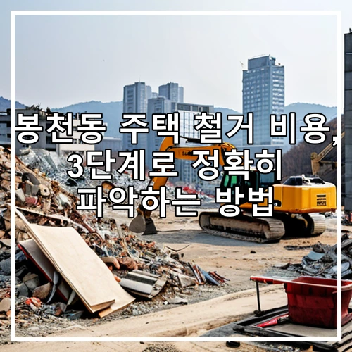 봉천동 주택 철거 비용, 3단계로 정확히 파악하는 방법