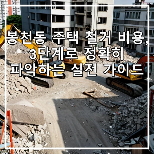 봉천동 주택 철거 비용, 3단계로 정확히 파악하는 실전 가이드