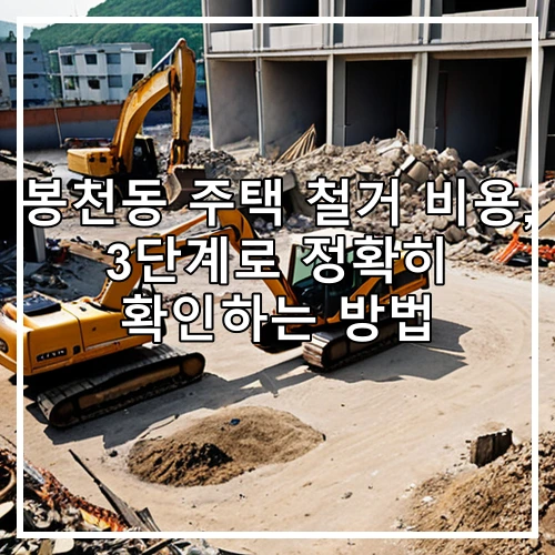 봉천동 주택 철거 비용, 3단계로 정확히 확인하는 방법