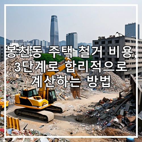봉천동 주택 철거 비용, 3단계로 합리적으로 계산하는 방법
