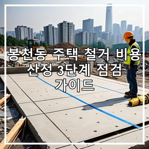 봉천동 주택 철거 비용 산정 3단계 점검 가이드