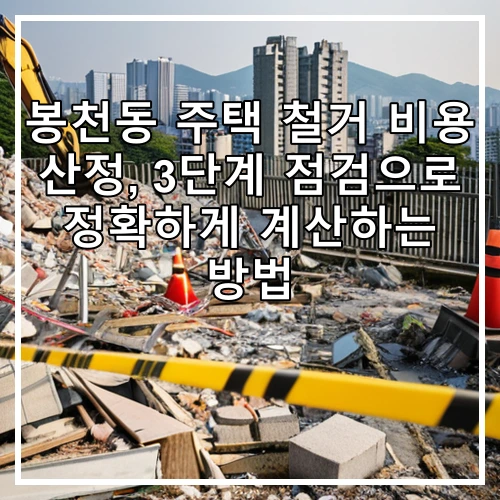 봉천동 주택 철거 비용 산정, 3단계 점검으로 정확하게 계산하는 방법