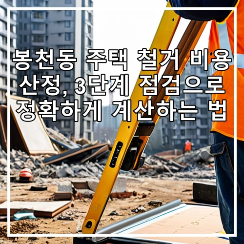 봉천동 주택 철거 비용 산정, 3단계 점검으로 정확하게 계산하는 법