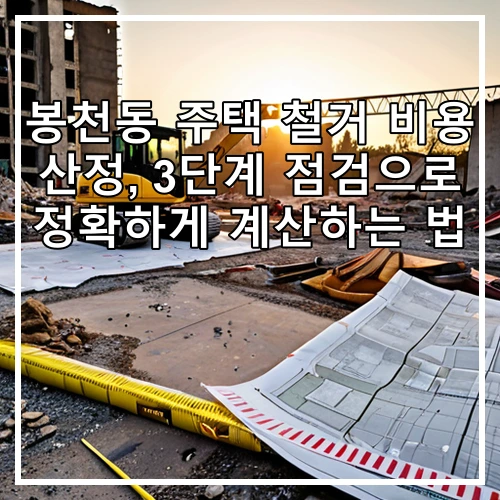 봉천동 주택 철거 비용 산정, 3단계 점검으로 정확하게 계산하는 법