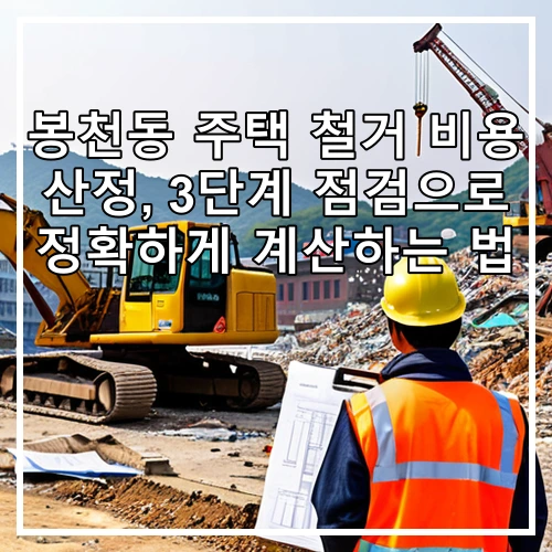 봉천동 주택 철거 비용 산정, 3단계 점검으로 정확하게 계산하는 법