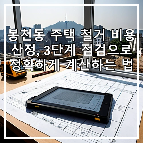 봉천동 주택 철거 비용 산정, 3단계 점검으로 정확하게 계산하는 법