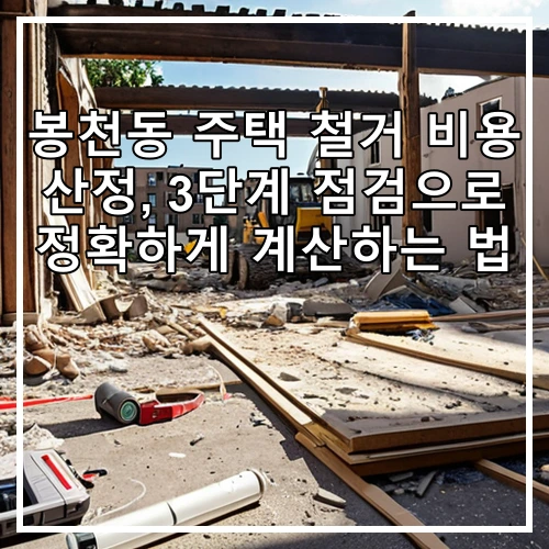 봉천동 주택 철거 비용 산정, 3단계 점검으로 정확하게 계산하는 법