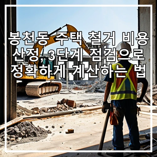 봉천동 주택 철거 비용 산정, 3단계 점검으로 정확하게 계산하는 법