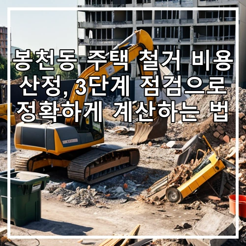 봉천동 주택 철거 비용 산정, 3단계 점검으로 정확하게 계산하는 법