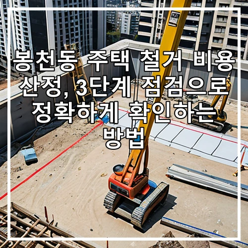 봉천동 주택 철거 비용 산정, 3단계 점검으로 정확하게 확인하는 방법