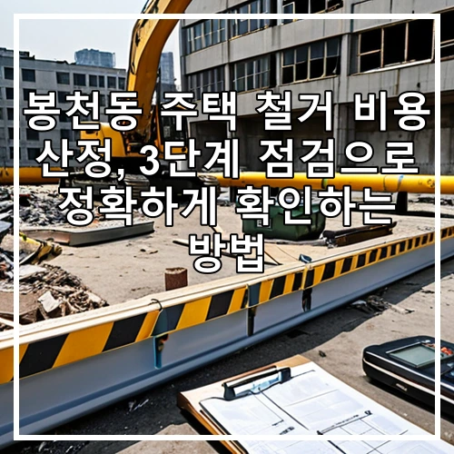봉천동 주택 철거 비용 산정, 3단계 점검으로 정확하게 확인하는 방법