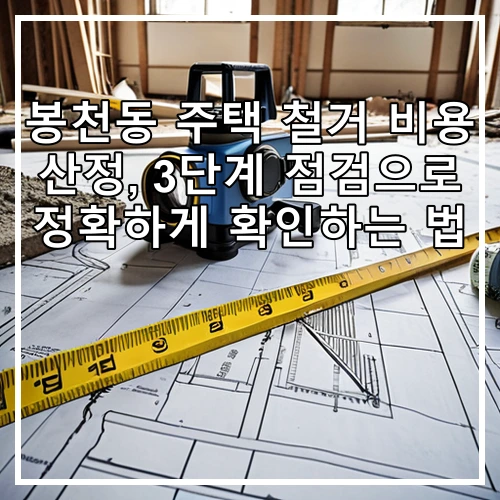 봉천동 주택 철거 비용 산정, 3단계 점검으로 정확하게 확인하는 법