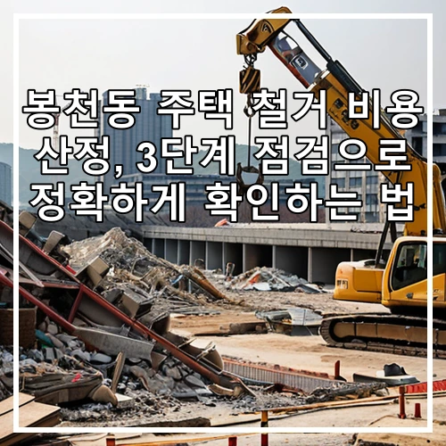 봉천동 주택 철거 비용 산정, 3단계 점검으로 정확하게 확인하는 법