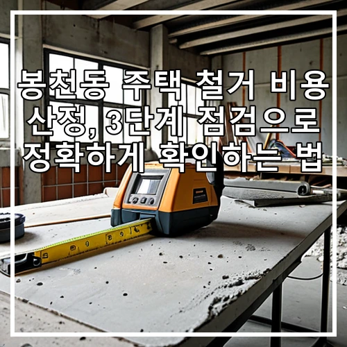 봉천동 주택 철거 비용 산정, 3단계 점검으로 정확하게 확인하는 법