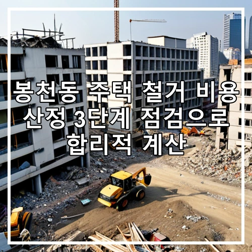봉천동 주택 철거 비용 산정 3단계 점검으로 합리적 계산