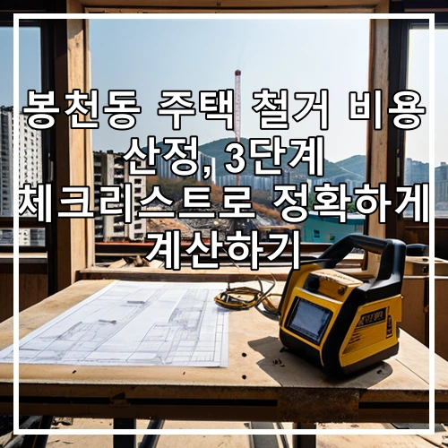 봉천동 주택 철거 비용 산정, 3단계 체크리스트로 정확하게 계산하기