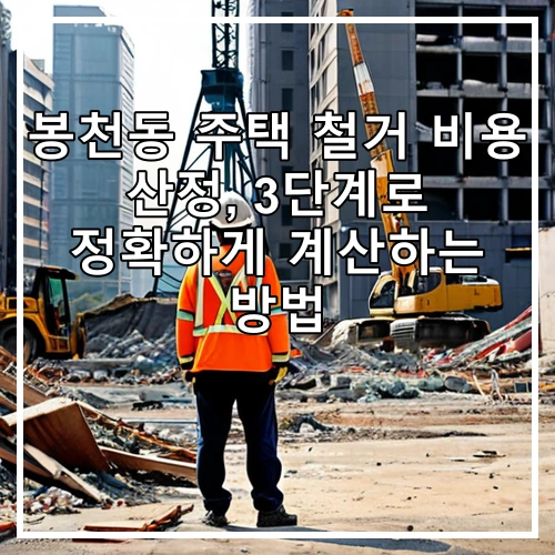 봉천동 주택 철거 비용 산정, 3단계로 정확하게 계산하는 방법
