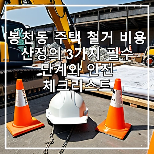 봉천동 주택 철거 비용 산정의 3가지 필수 단계와 안전 체크리스트