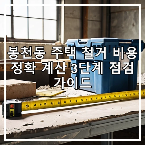 봉천동 주택 철거 비용 정확 계산 3단계 점검 가이드