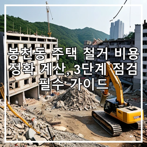봉천동 주택 철거 비용 정확 계산, 3단계 점검 필수 가이드