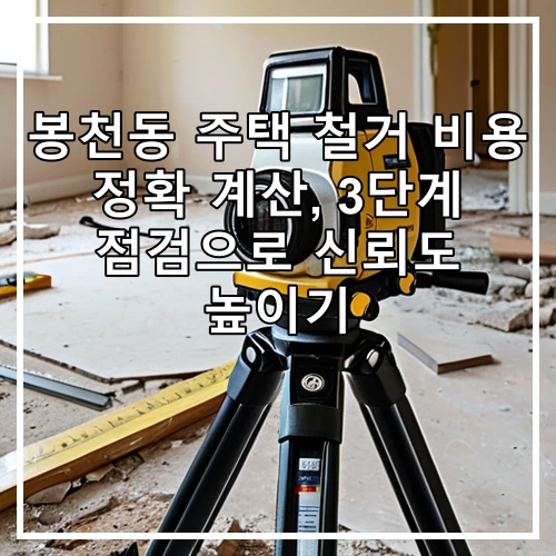 봉천동 주택 철거 비용 정확 계산, 3단계 점검으로 신뢰도 높이기