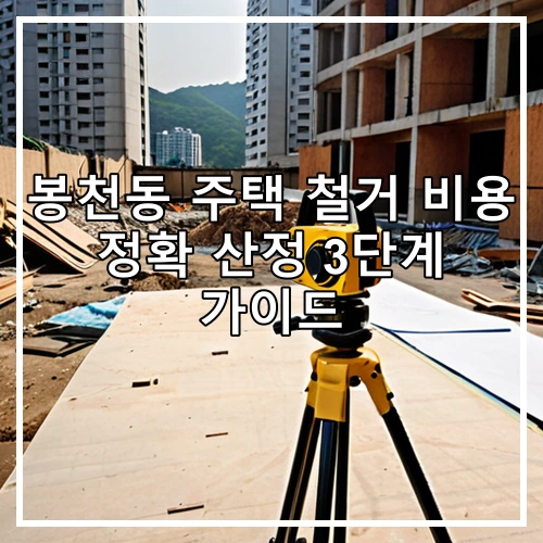봉천동 주택 철거 비용 정확 산정 3단계 가이드
