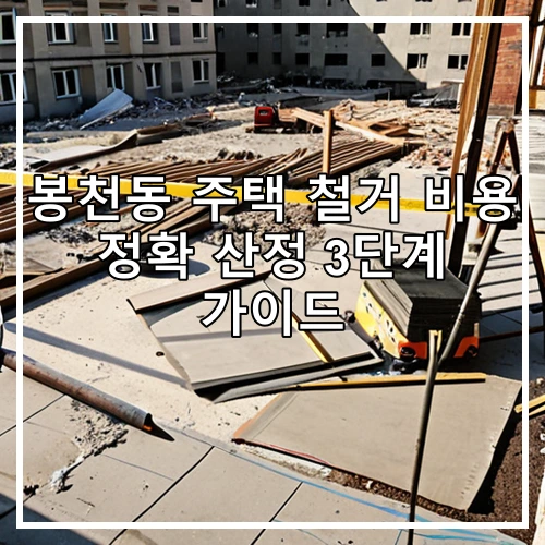 봉천동 주택 철거 비용 정확 산정 3단계 가이드