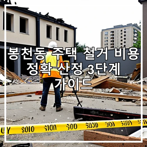 봉천동 주택 철거 비용 정확 산정 3단계 가이드
