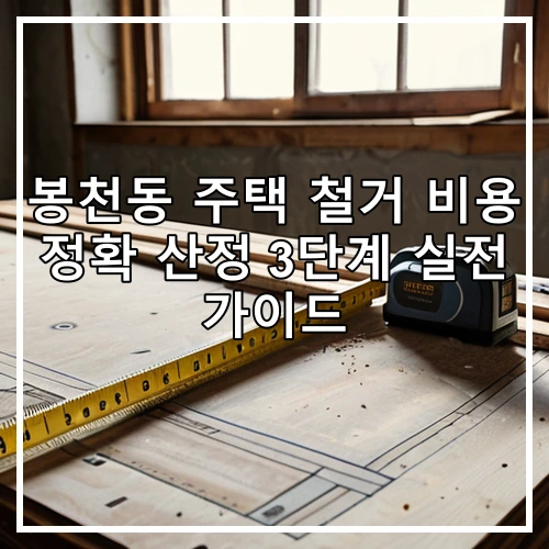 봉천동 주택 철거 비용 정확 산정 3단계 실전 가이드