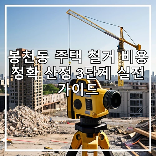 봉천동 주택 철거 비용 정확 산정 3단계 실전 가이드