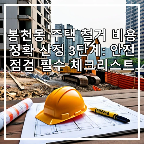 봉천동 주택 철거 비용 정확 산정 3단계: 안전 점검 필수 체크리스트