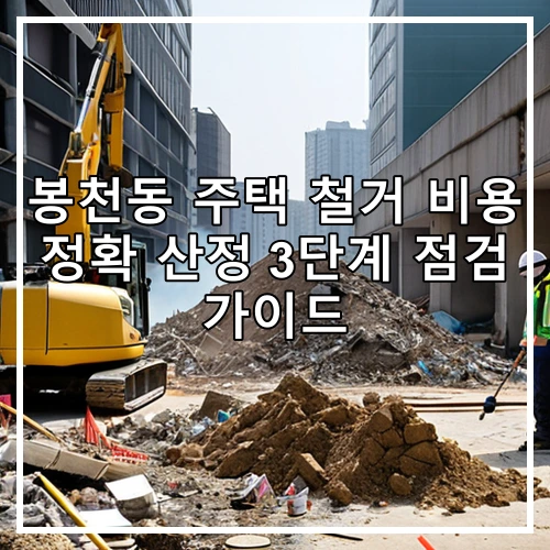 봉천동 주택 철거 비용 정확 산정 3단계 점검 가이드