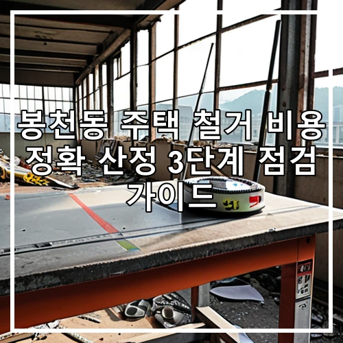 봉천동 주택 철거 비용 정확 산정 3단계 점검 가이드