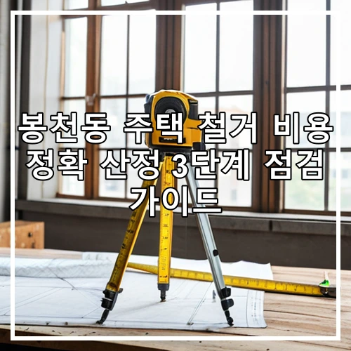봉천동 주택 철거 비용 정확 산정 3단계 점검 가이드