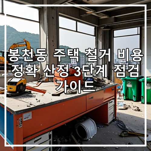 봉천동 주택 철거 비용 정확 산정 3단계 점검 가이드