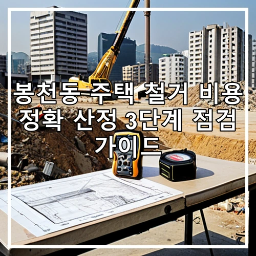 봉천동 주택 철거 비용 정확 산정 3단계 점검 가이드