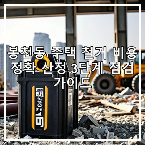봉천동 주택 철거 비용 정확 산정 3단계 점검 가이드