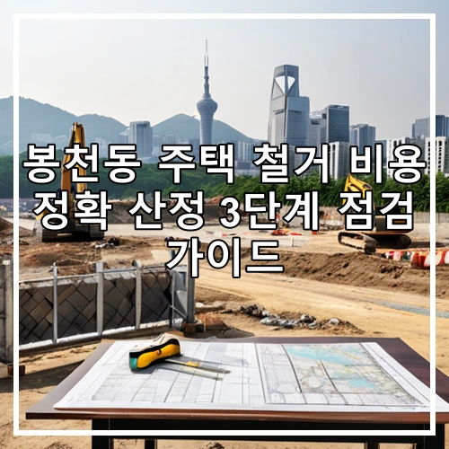 봉천동 주택 철거 비용 정확 산정 3단계 점검 가이드