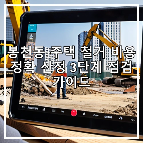봉천동 주택 철거 비용 정확 산정 3단계 점검 가이드