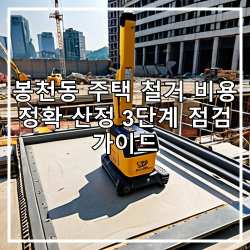 봉천동 주택 철거 비용 정확 산정 3단계 점검 가이드