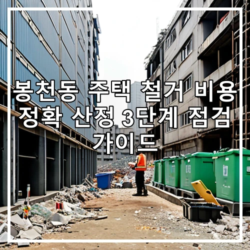 봉천동 주택 철거 비용 정확 산정 3단계 점검 가이드